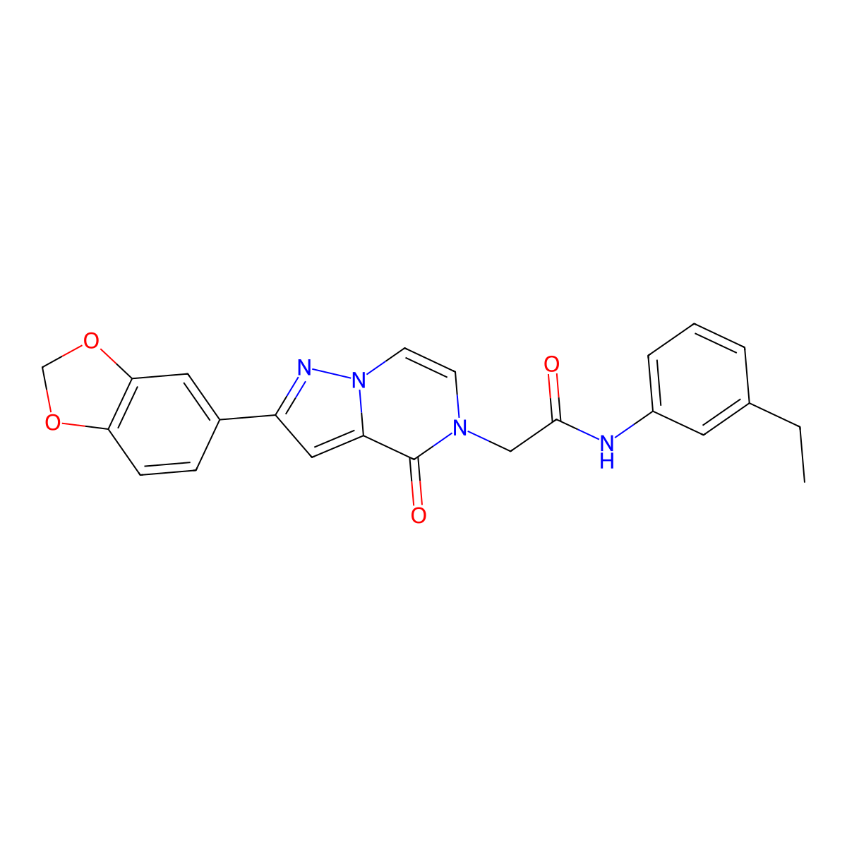 2-[2-(1,3-benzodioxol-5-yl)-4-oxopyrazolo[1,5-a]pyrazin-5(4H)-yl]-N-(3-ethylphenyl)acetamide molecular structure, CAS 1223861-17-3