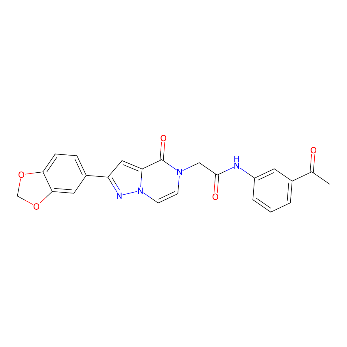 N-(3-acetylphenyl)-2-[2-(1,3-benzodioxol-5-yl)-4-oxopyrazolo[1,5-a]pyrazin-5(4H)-yl]acetamide molecular structure, CAS 1223861-68-4