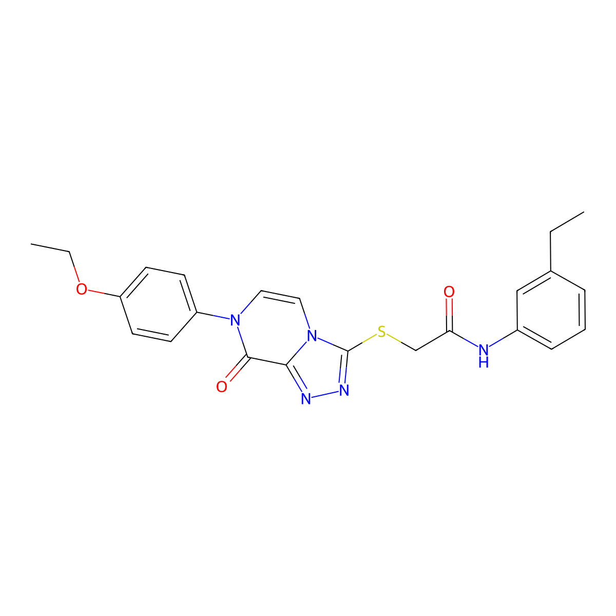 2-((7-(4-ethoxyphenyl)-8-oxo-7,8-dihydro-[1,2,4]triazolo[4,3-a]pyrazin-3-yl)thio)-N-(3-ethylphenyl)acetamide molecular structure, CAS 1223861-94-6