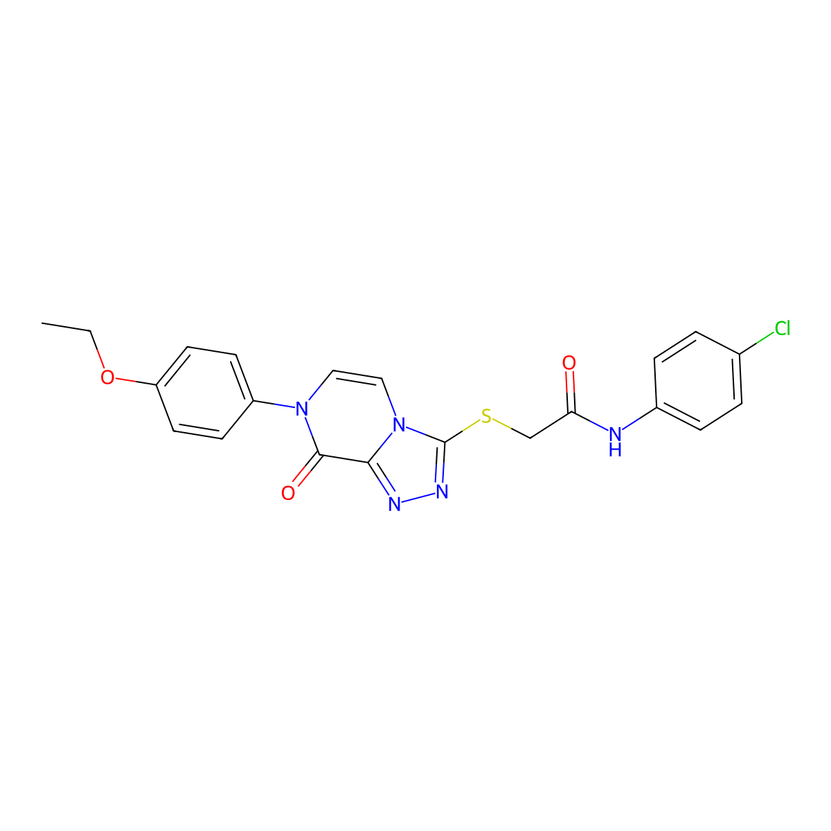 N-(4-chlorophenyl)-2-[[7-(4-ethoxyphenyl)-8-oxo-[1,2,4]triazolo[4,3-a]pyrazin-3-yl]sulfanyl]acetamide molecular structure, CAS 1223863-92-0