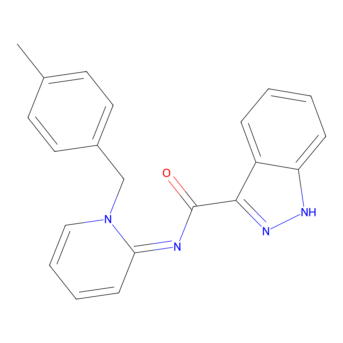N-{1-[(4-methylphenyl)methyl]-1,2-dihydropyridin-2-ylidene}-1H-indazole-3-carboxamide molecular structure, CAS 1223877-09-5