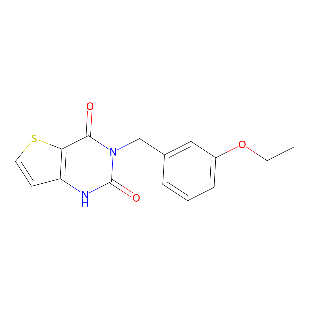 3-(3-ethoxybenzyl)thieno[3,2-d]pyrimidine-2,4(1H,3H)-dione molecular structure, CAS 1223879-81-9