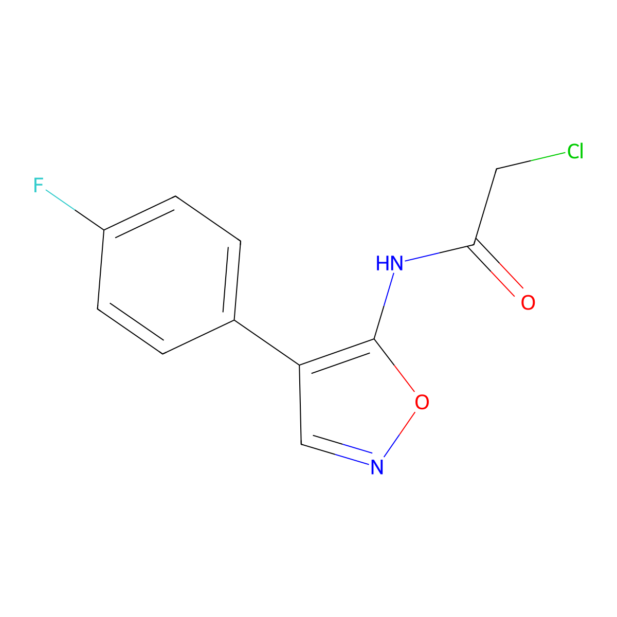 2-chloro-N-[4-(4-fluorophenyl)-1,2-oxazol-5-yl]acetamide molecular structure, CAS 1223880-03-2