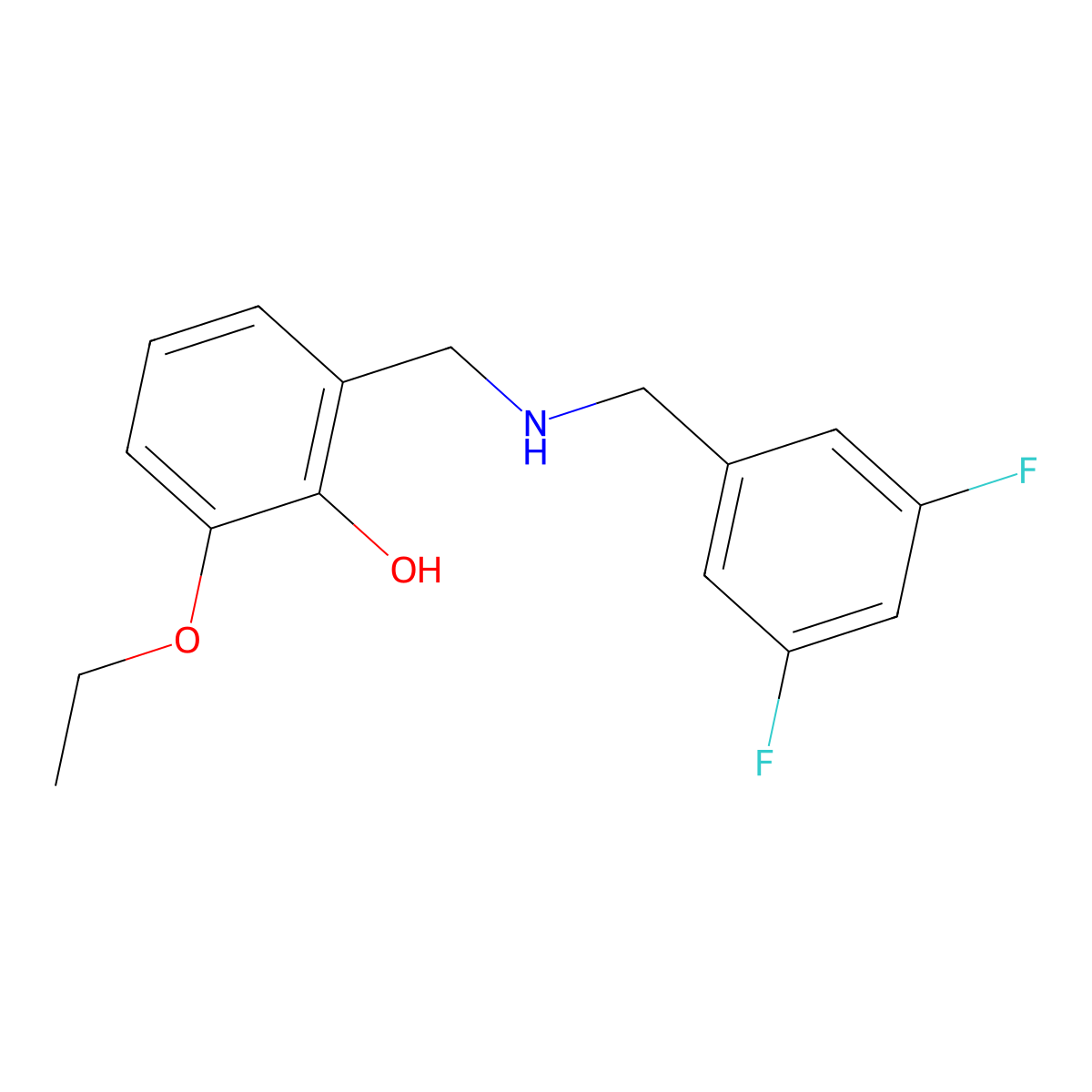 2-{[(3,5-Difluorobenzyl)amino]methyl}-6-ethoxyphenol molecular structure, CAS 1223880-05-4