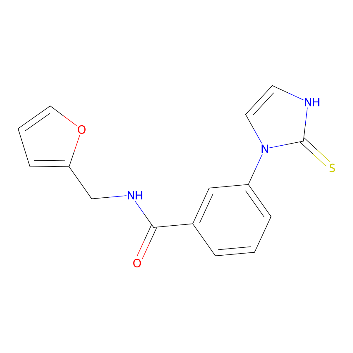 N-(furan-2-ylmethyl)-3-(2-thioxo-2,3-dihydro-1H-imidazol-1-yl)benzamide molecular structure, CAS 1223880-14-5