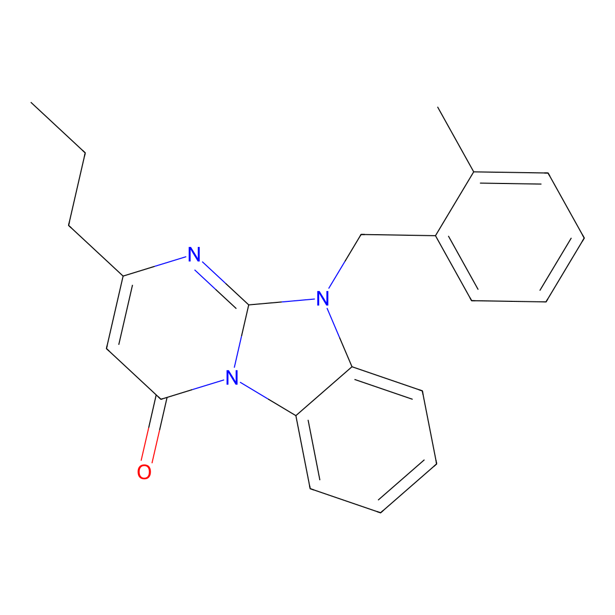 10-(2-methylbenzyl)-2-propylpyrimido[1,2-a]benzimidazol-4(10H)-one molecular structure, CAS 1223880-15-6