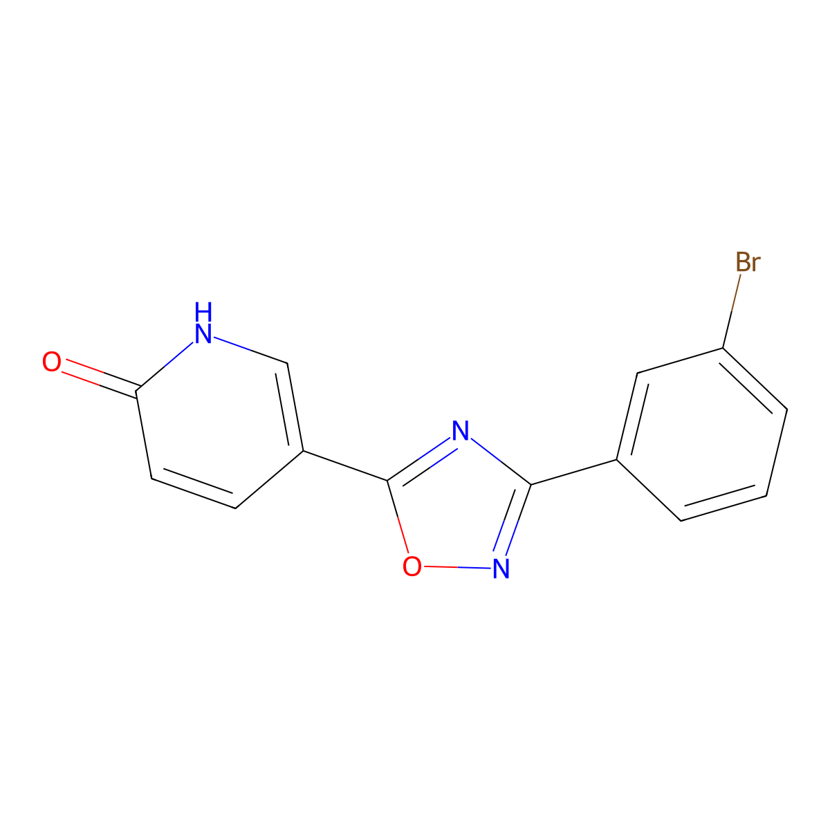 5-[3-(3-bromophenyl)-1,2,4-oxadiazol-5-yl]pyridin-2(1H)-one molecular structure, CAS 1223880-24-7
