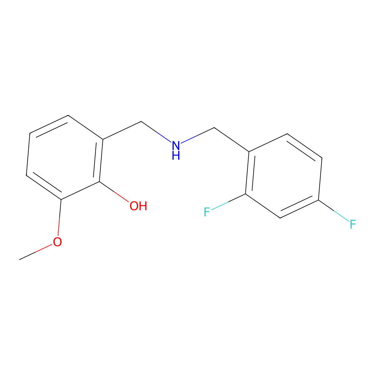 2-{[(2,4-Difluorobenzyl)amino]methyl}-6-methoxyphenol molecular structure, CAS 1223880-46-3
