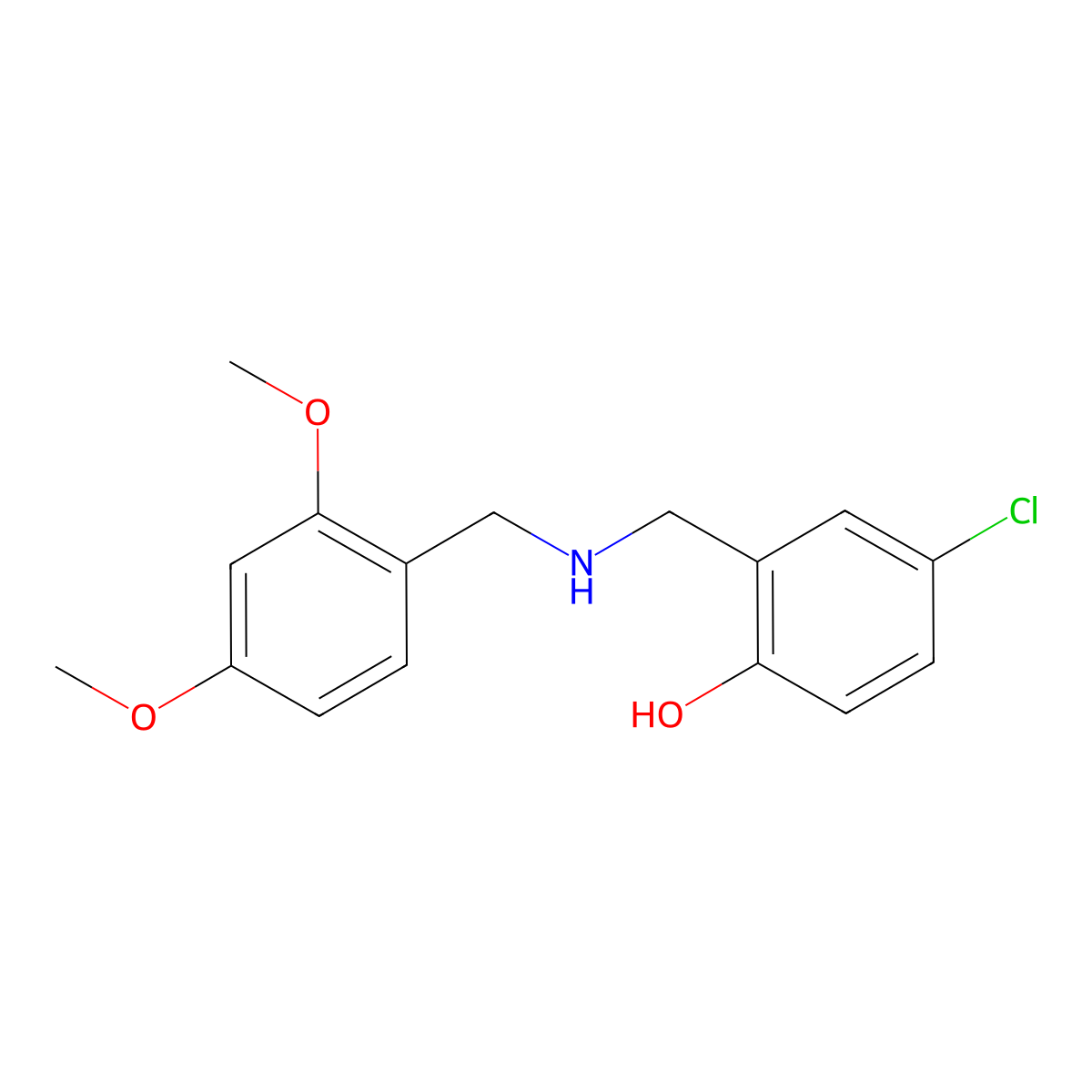 4-Chloro-2-{[(2,4-dimethoxybenzyl)amino]methyl}phenol molecular structure, CAS 1223880-63-4