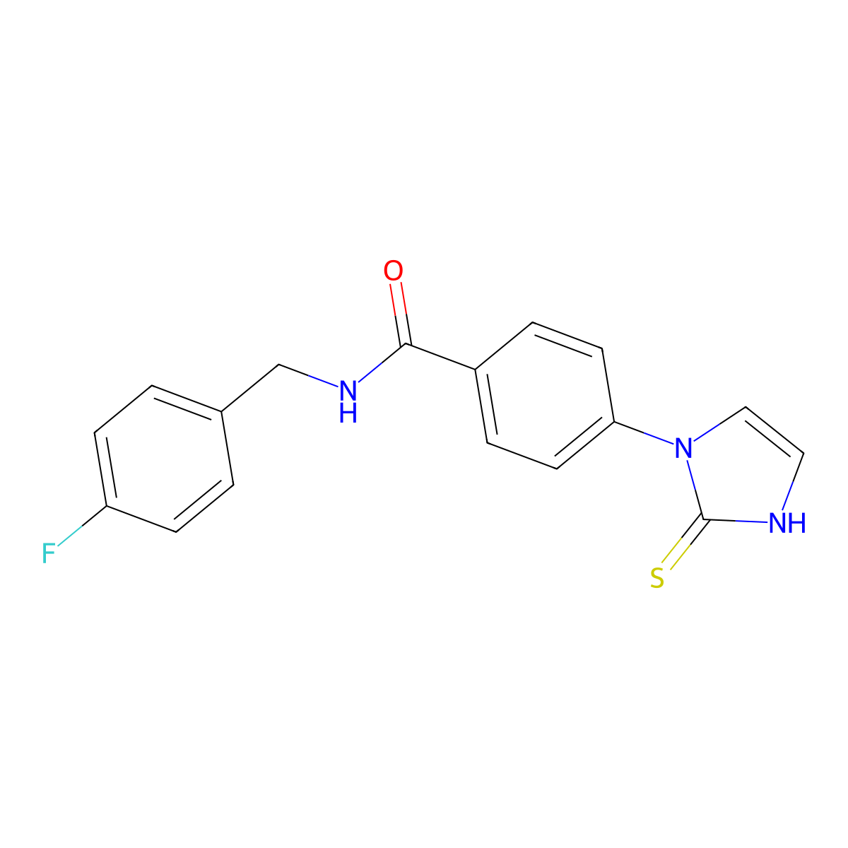 N-(4-fluorobenzyl)-4-(2-thioxo-2,3-dihydro-1H-imidazol-1-yl)benzamide molecular structure, CAS 1223880-69-0