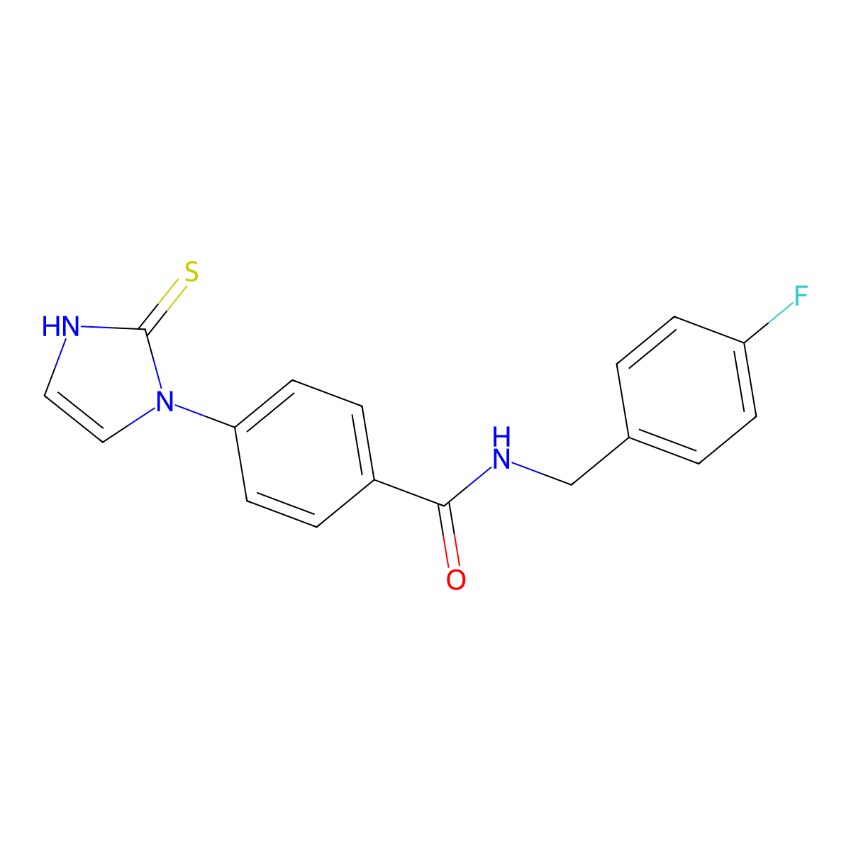 N-(4-fluorobenzyl)-4-(2-thioxo-2,3-dihydro-1H-imidazol-1-yl)benzamide molecular structure, CAS 1223880-69-0