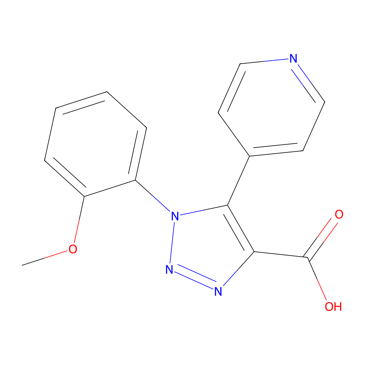 1-(2-methoxyphenyl)-5-(pyridin-4-yl)-1H-1,2,3-triazole-4-carboxylic acid molecular structure, CAS 1223881-43-3