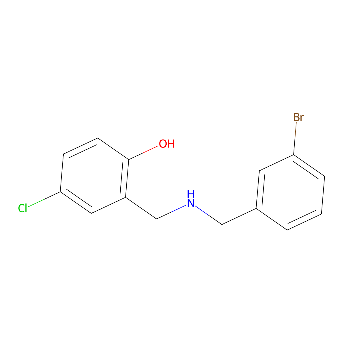 2-{[(3-Bromobenzyl)amino]methyl}-4-chlorophenol molecular structure, CAS 1223881-68-2