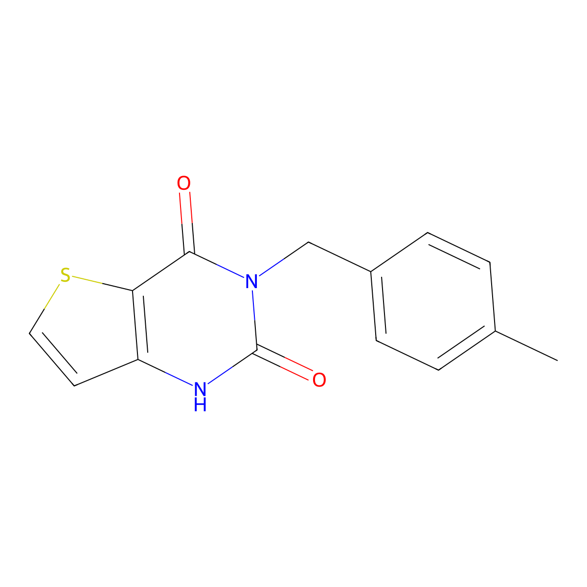 3-(4-methylbenzyl)thieno[3,2-d]pyrimidine-2,4(1H,3H)-dione molecular structure, CAS 1223883-16-6