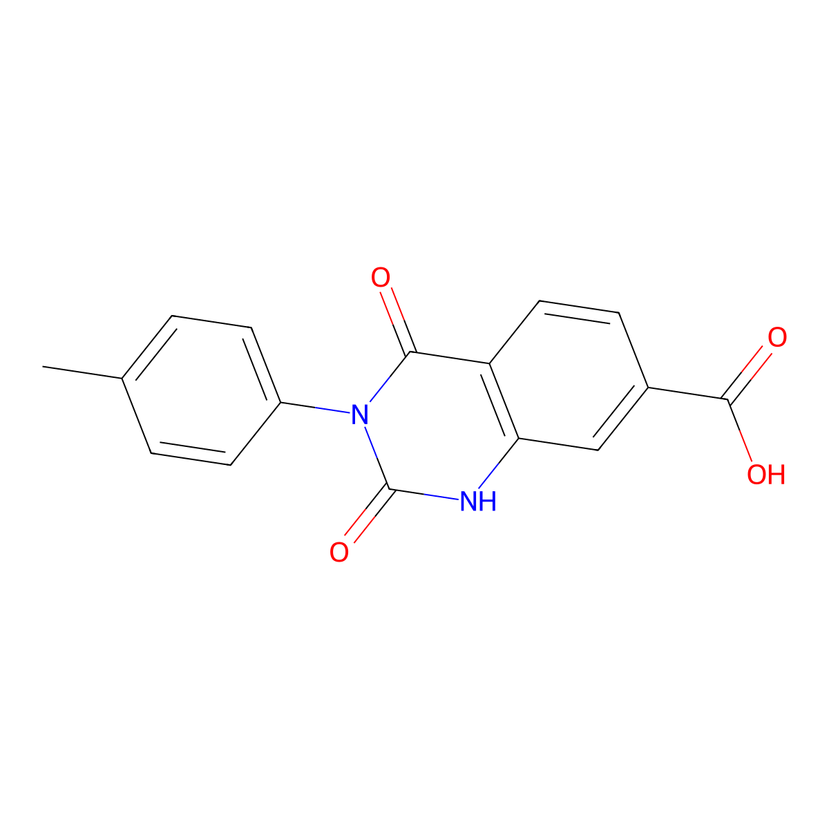 3-(4-Methylphenyl)-2,4-dioxo-1,2,3,4-tetrahydroquinazoline-7-carboxylic acid molecular structure, CAS 1223883-35-9