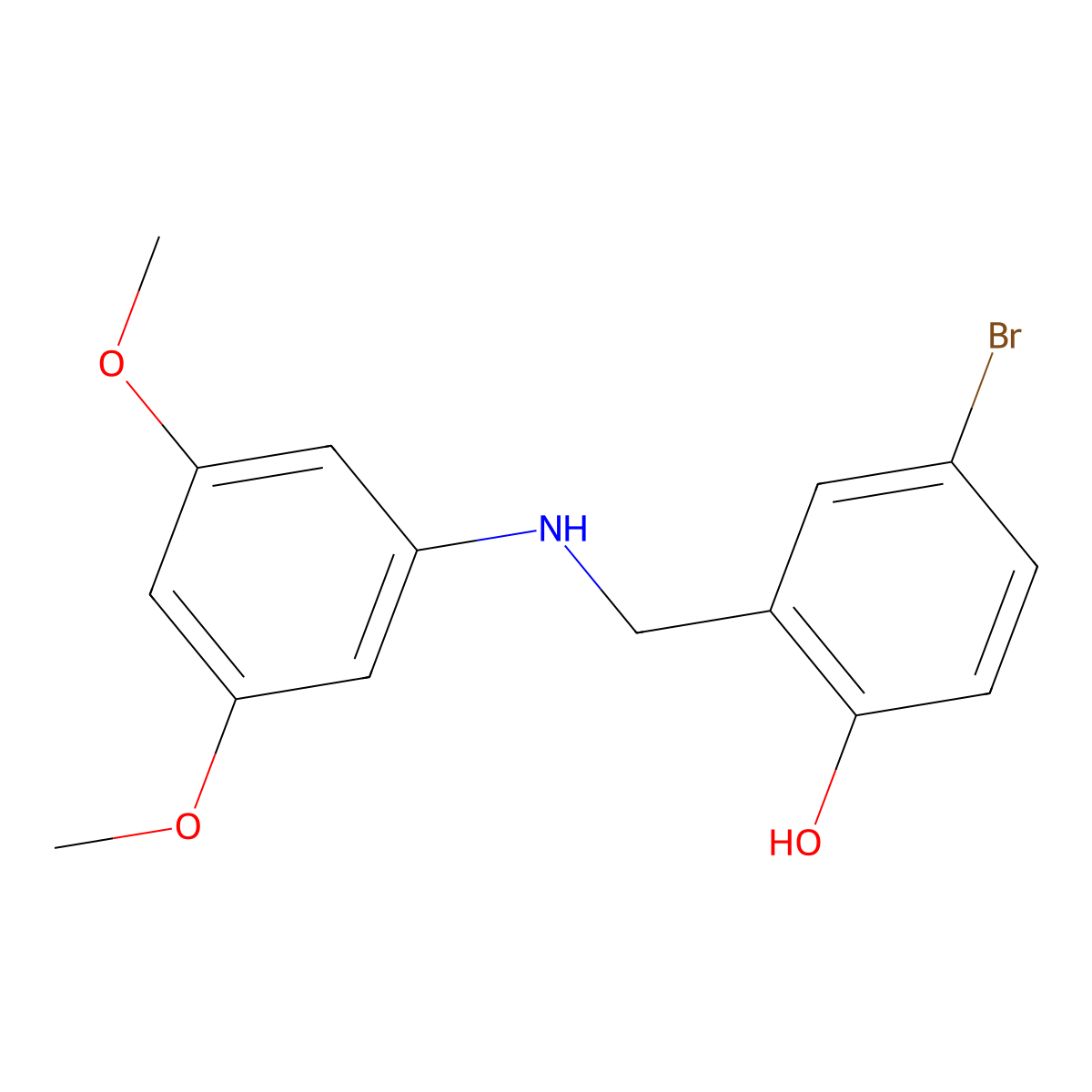 4-Bromo-2-{[(3,5-dimethoxyphenyl)amino]methyl}phenol molecular structure, CAS 1223885-07-1