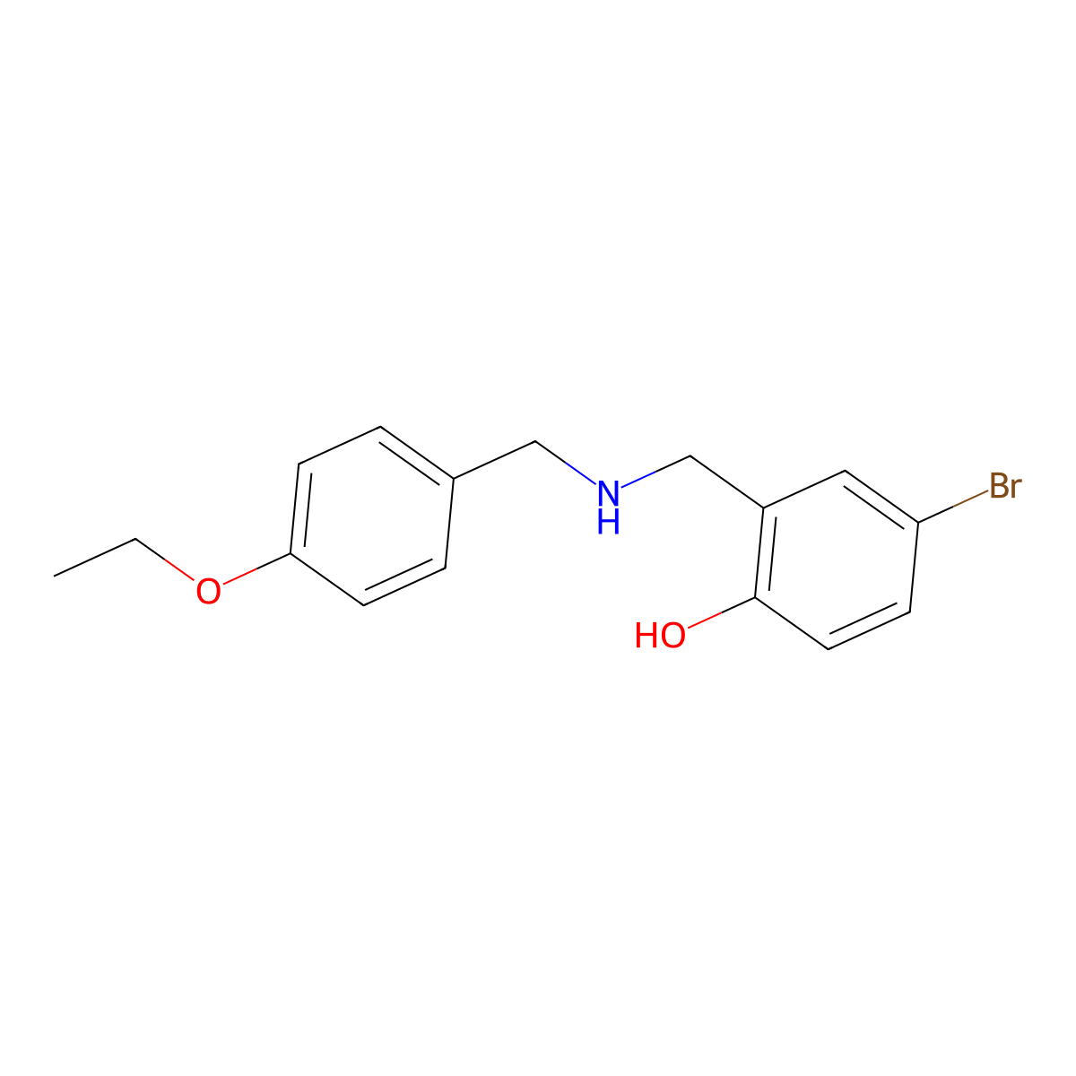 4-Bromo-2-{[(4-ethoxybenzyl)amino]methyl}phenol molecular structure, CAS 1223885-73-1
