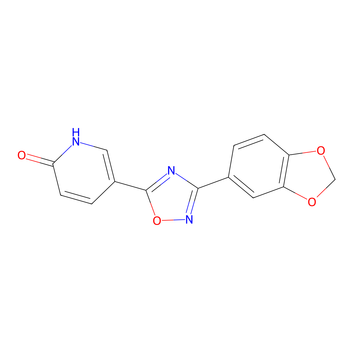 5-[3-(1,3-benzodioxol-5-yl)-1,2,4-oxadiazol-5-yl]pyridin-2(1H)-one molecular structure, CAS 1223886-09-6