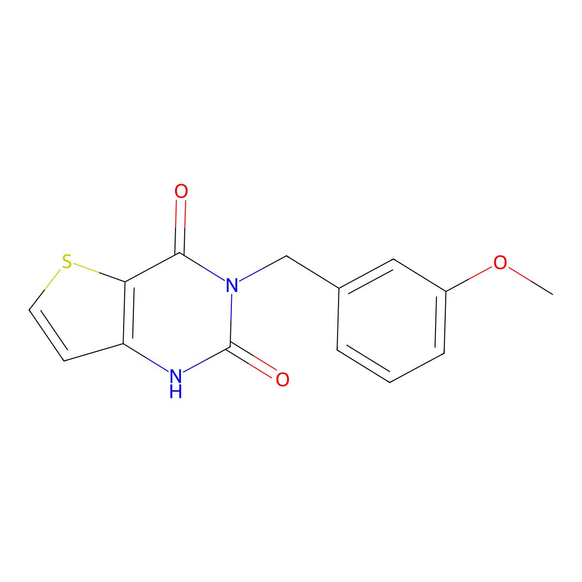 3-(3-methoxybenzyl)thieno[3,2-d]pyrimidine-2,4(1H,3H)-dione molecular structure, CAS 1223886-16-5