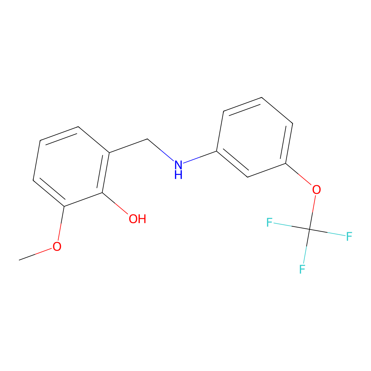 2-Methoxy-6-({[3-(trifluoromethoxy)phenyl]amino}methyl)phenol molecular structure, CAS 1223886-43-8