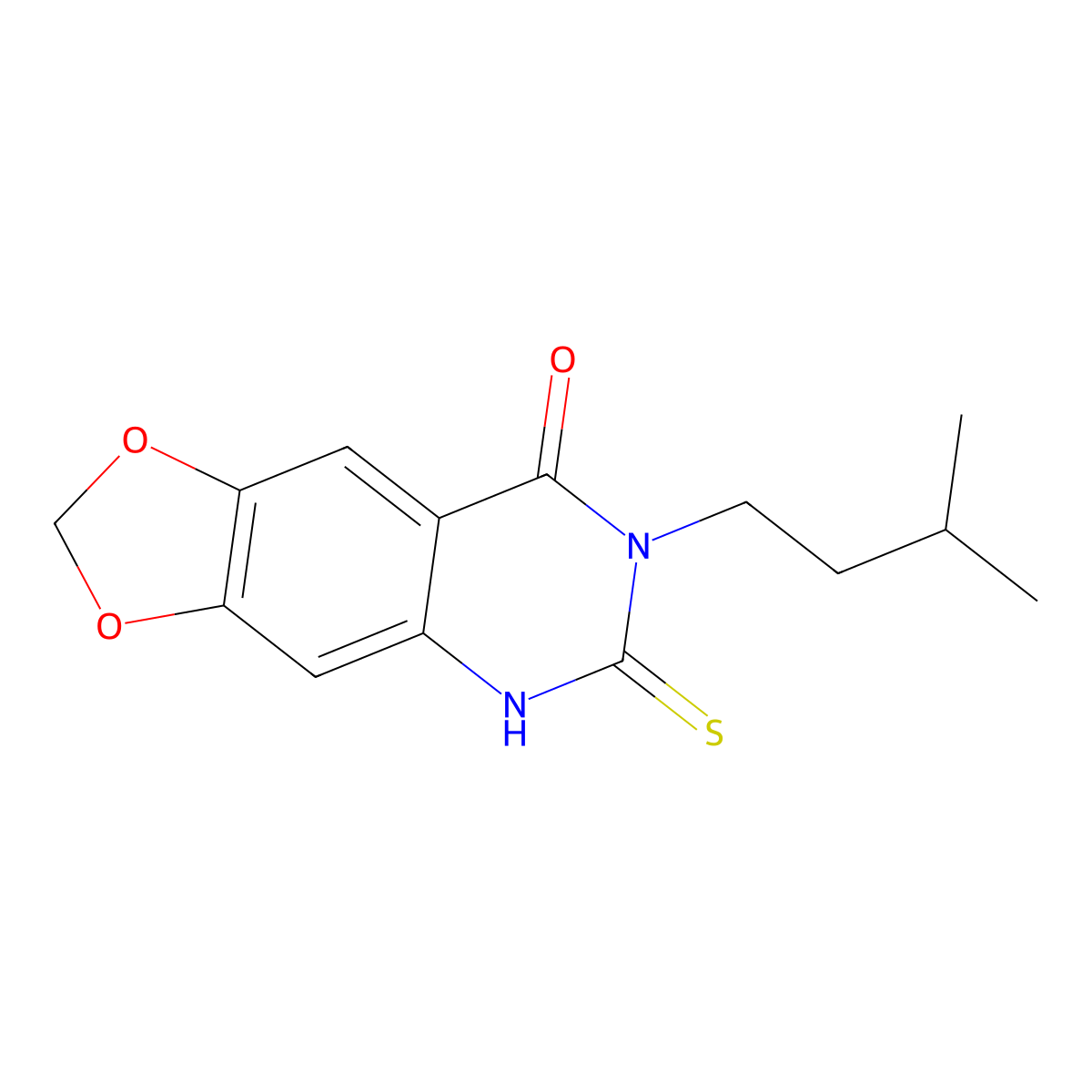 7-(3-methylbutyl)-6-thioxo-6,7-dihydro[1,3]dioxolo[4,5-g]quinazolin-8(5H)-one molecular structure, CAS 1223887-18-0