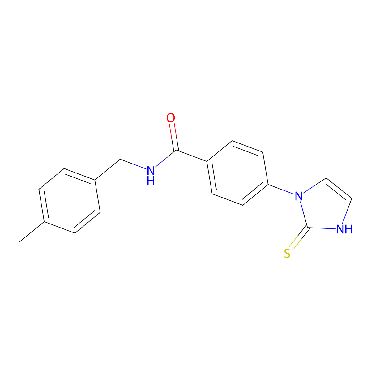 N-(4-methylbenzyl)-4-(2-thioxo-2,3-dihydro-1H-imidazol-1-yl)benzamide molecular structure, CAS 1223887-50-0