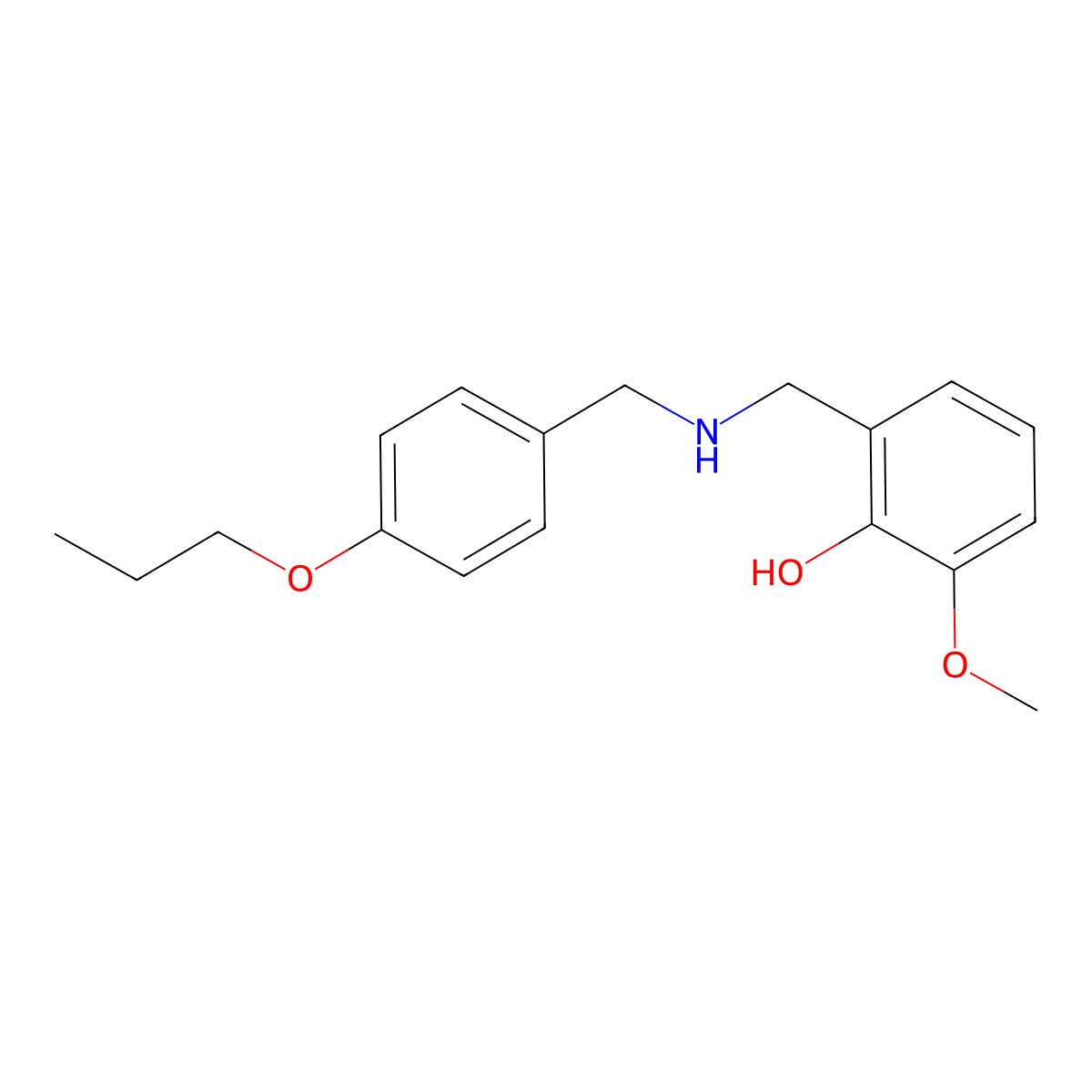 2-Methoxy-6-{[(4-propoxybenzyl)amino]methyl}phenol molecular structure, CAS 1223887-93-1