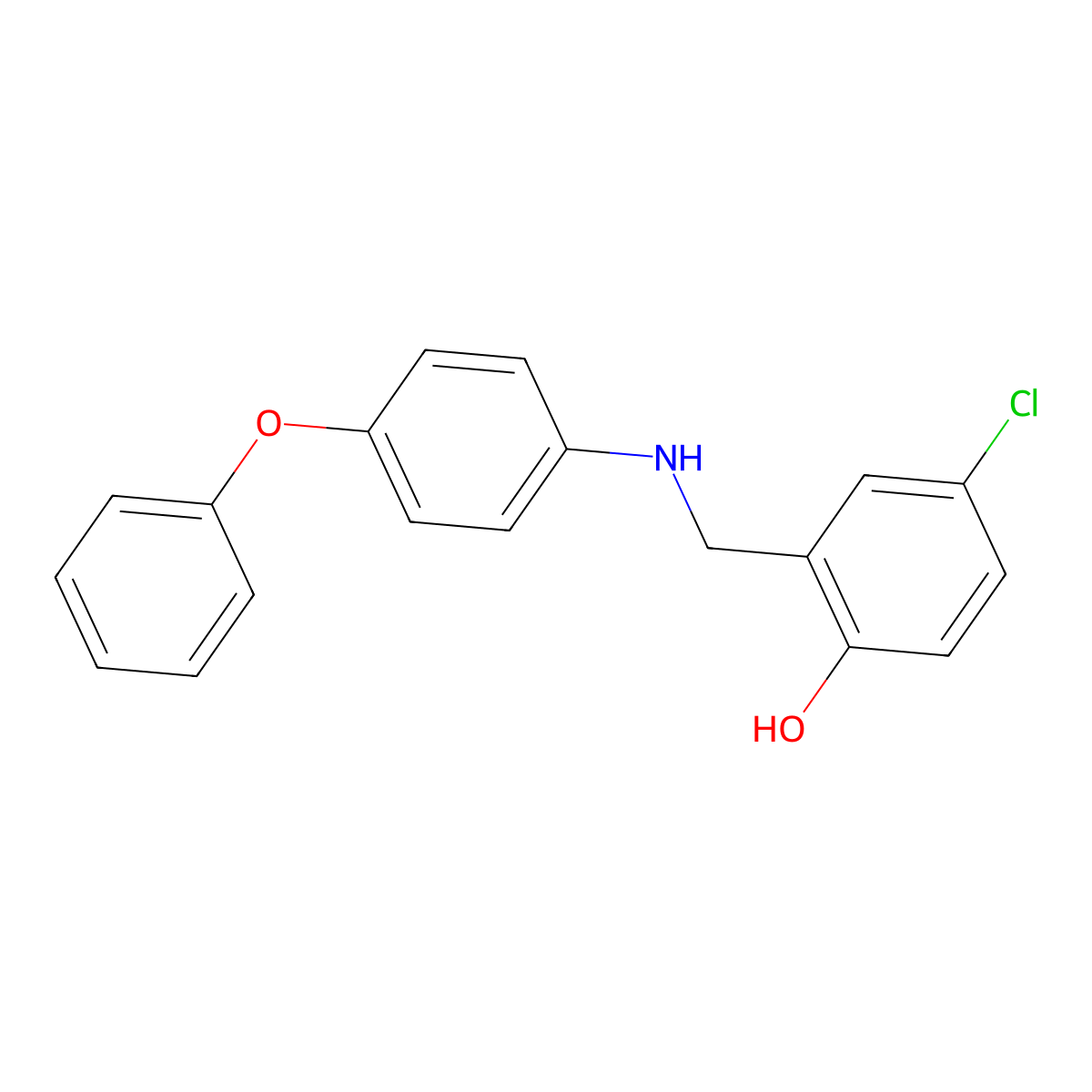 4-Chloro-2-{[(4-phenoxyphenyl)amino]methyl}phenol molecular structure, CAS 1223887-94-2