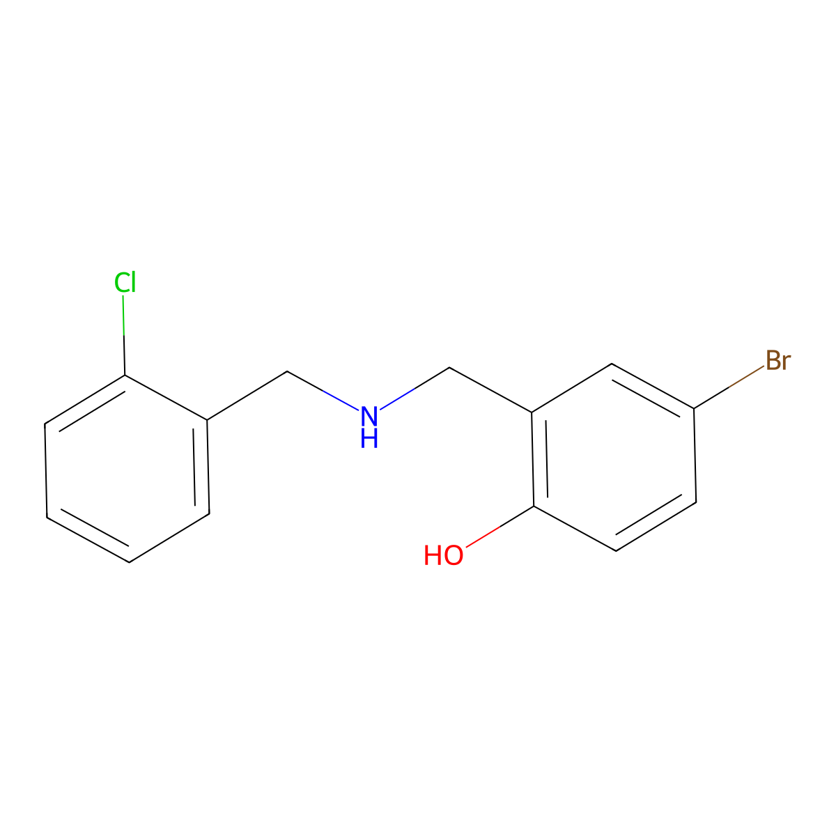 4-Bromo-2-{[(2-chlorobenzyl)amino]methyl}phenol molecular structure, CAS 1223888-09-2