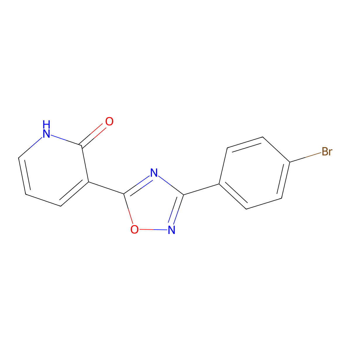 3-[3-(4-bromophenyl)-1,2,4-oxadiazol-5-yl]pyridin-2(1H)-one molecular structure, CAS 1223888-66-1
