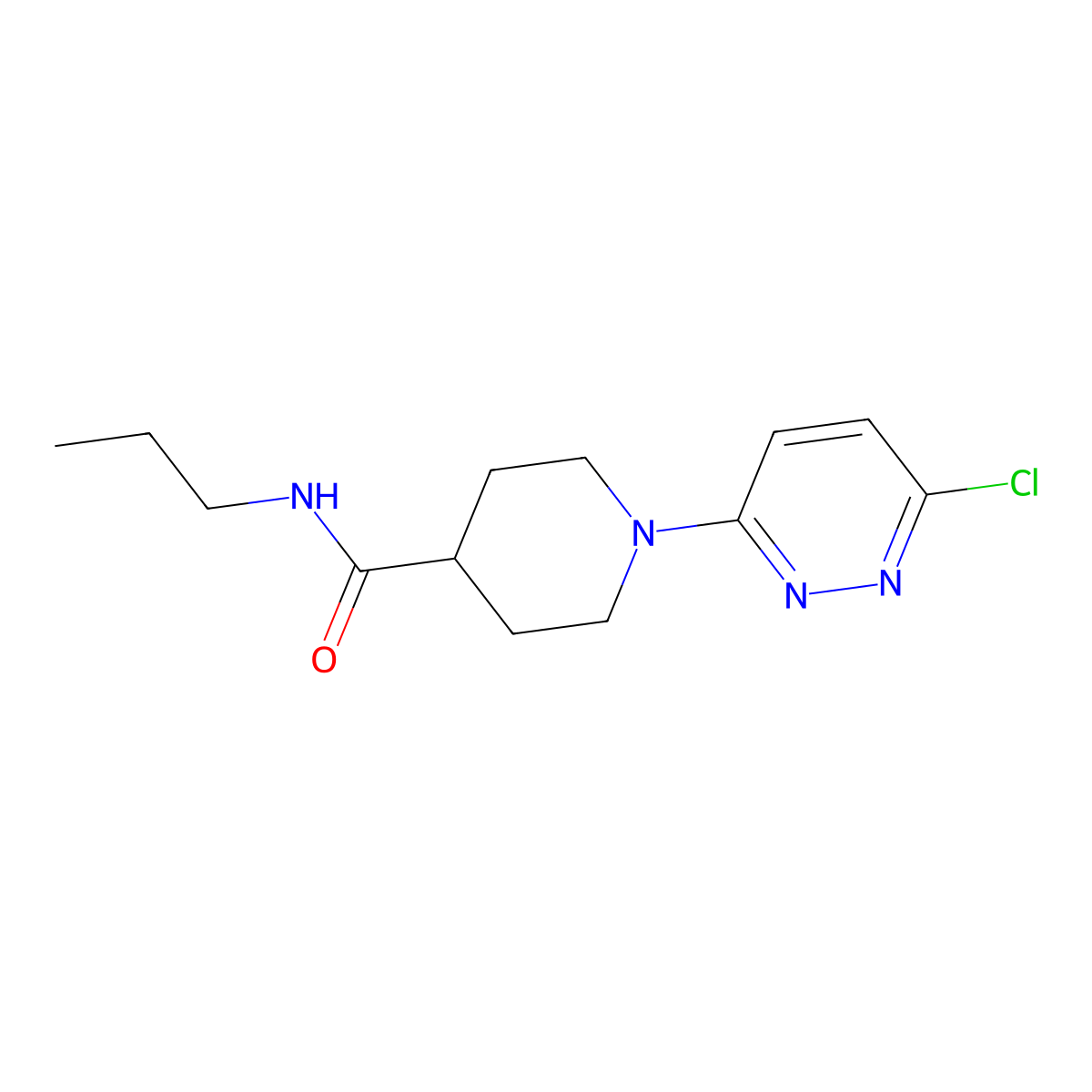 1-(6-chloropyridazin-3-yl)-N-propylpiperidine-4-carboxamide molecular structure, CAS 1223888-67-2