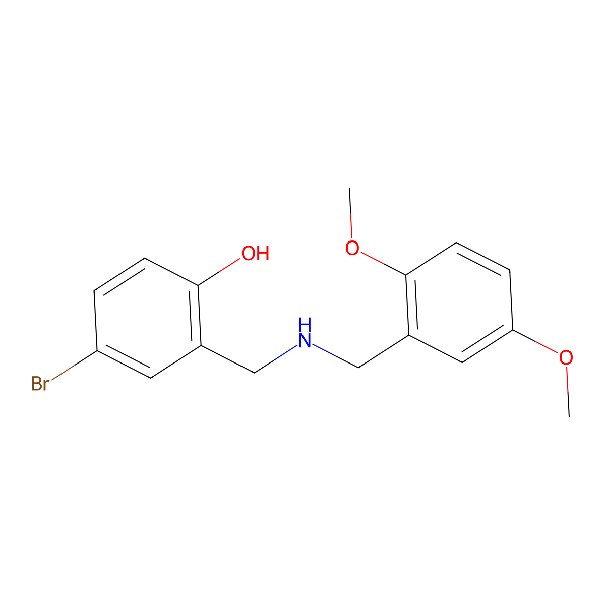 4-Bromo-2-{[(2,5-dimethoxybenzyl)amino]methyl}phenol molecular structure, CAS 1223889-16-4