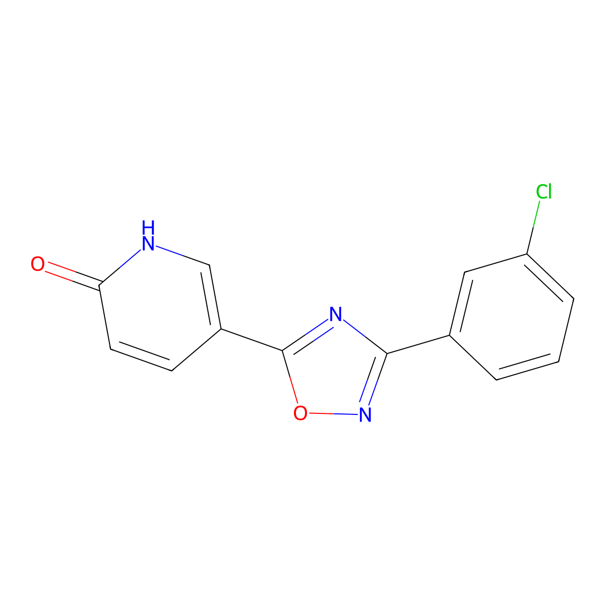 5-[3-(3-chlorophenyl)-1,2,4-oxadiazol-5-yl]pyridin-2(1H)-one molecular structure, CAS 1223889-44-8