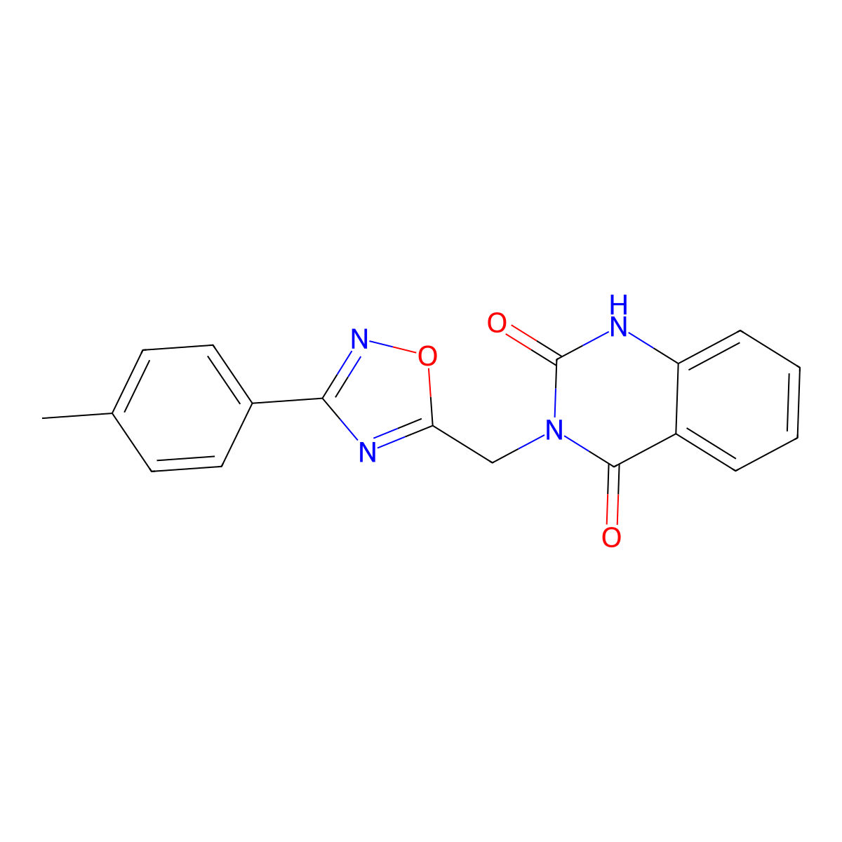 3-{[3-(4-methylphenyl)-1,2,4-oxadiazol-5-yl]methyl}quinazoline-2,4(1H,3H)-dione molecular structure, CAS 1223889-81-3