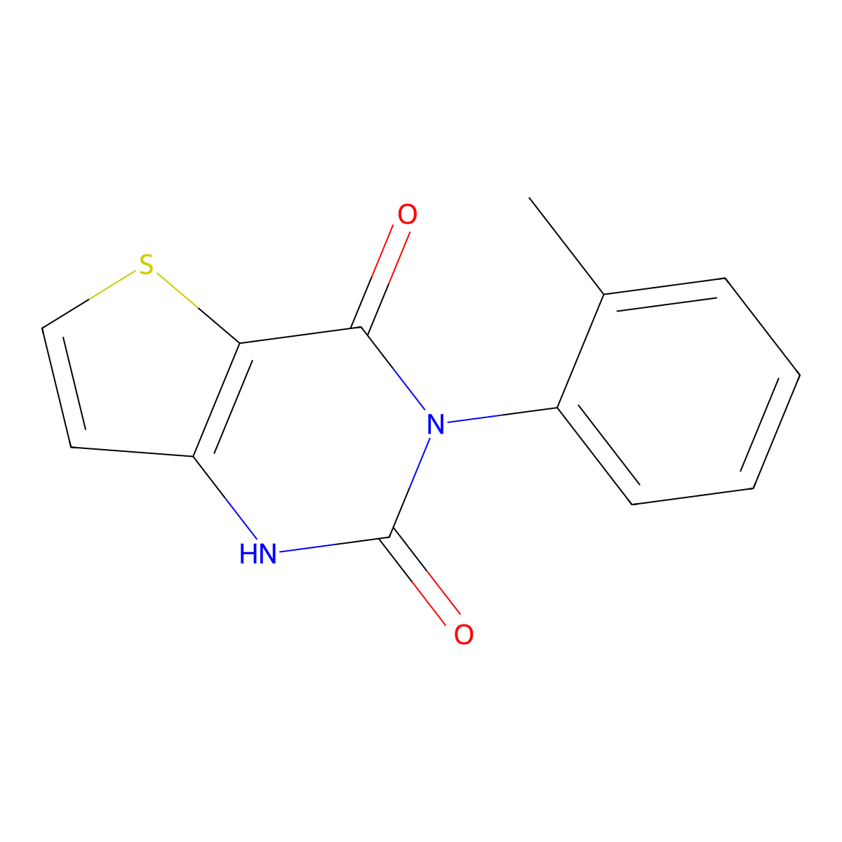 3-(2-methylphenyl)thieno[3,2-d]pyrimidine-2,4(1H,3H)-dione molecular structure, CAS 1223890-21-8