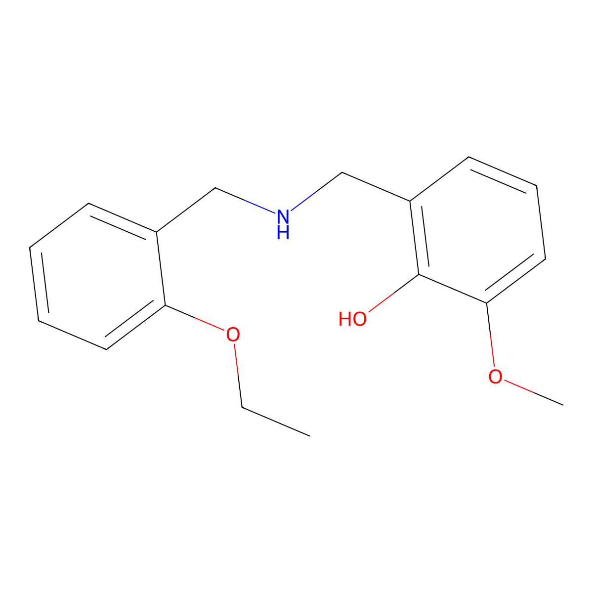 2-{[(2-Ethoxybenzyl)amino]methyl}-6-methoxyphenol molecular structure, CAS 1223890-66-1
