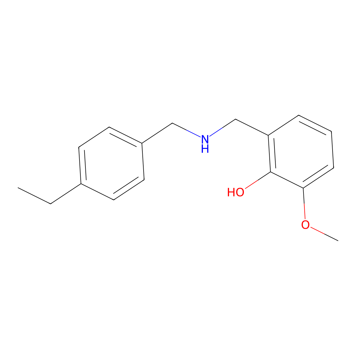 2-{[(4-Ethylbenzyl)amino]methyl}-6-methoxyphenol molecular structure, CAS 1223890-71-8