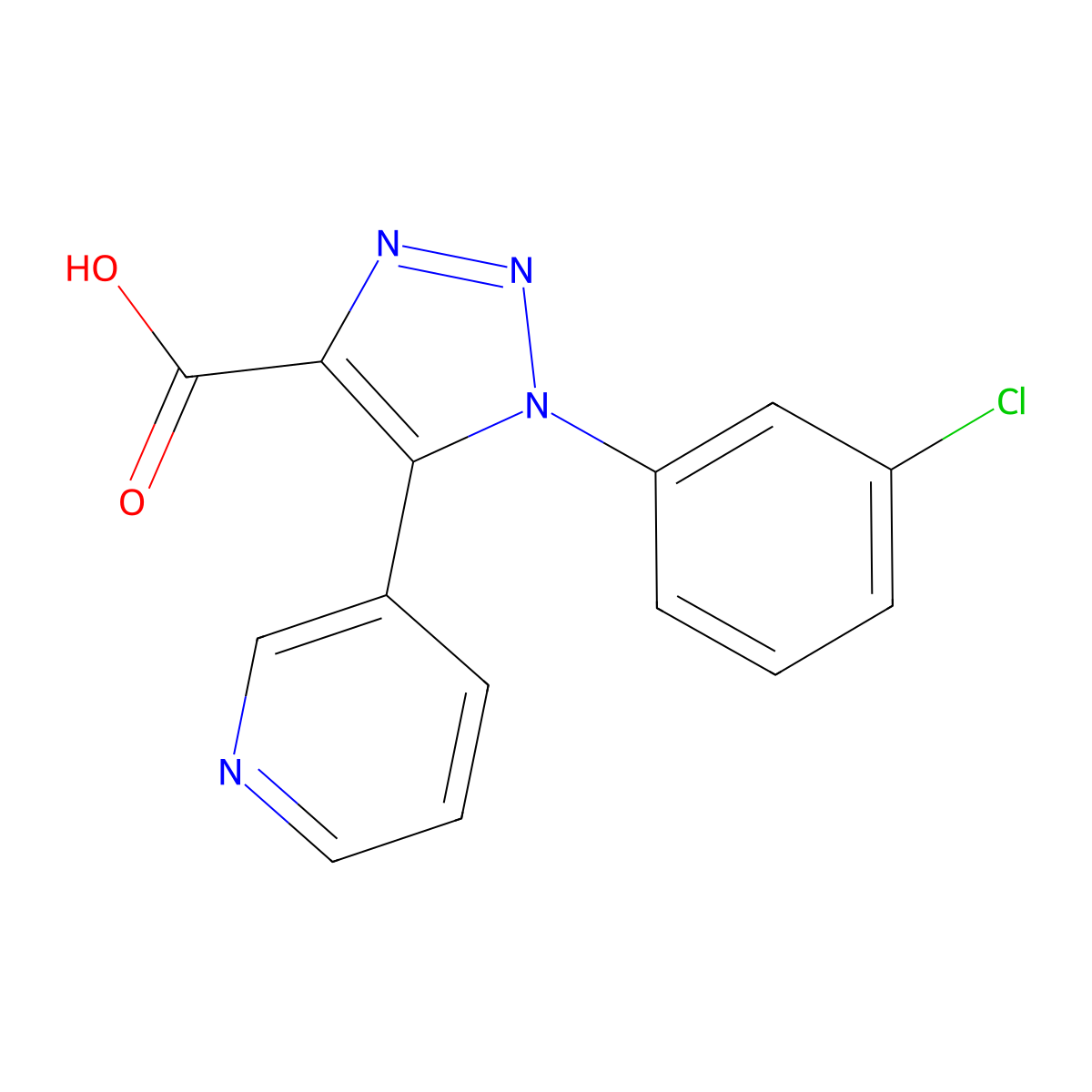 1-(3-chlorophenyl)-5-(pyridin-3-yl)-1H-1,2,3-triazole-4-carboxylic acid molecular structure, CAS 1223890-73-0