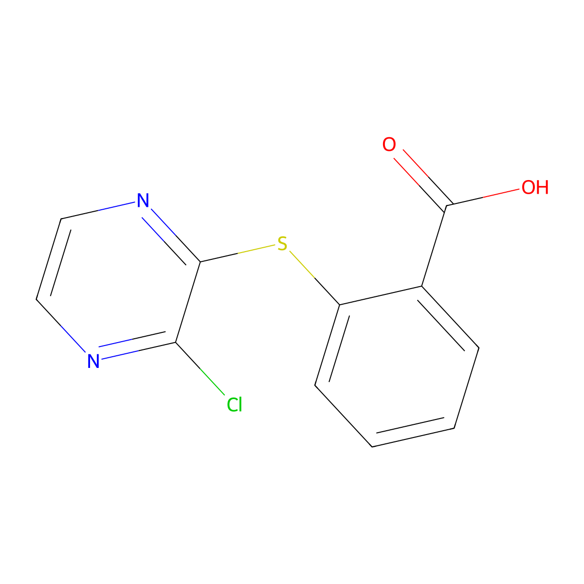 2-[(3-Chloropyrazin-2-yl)sulfanyl]benzoic acid molecular structure, CAS 1223890-74-1