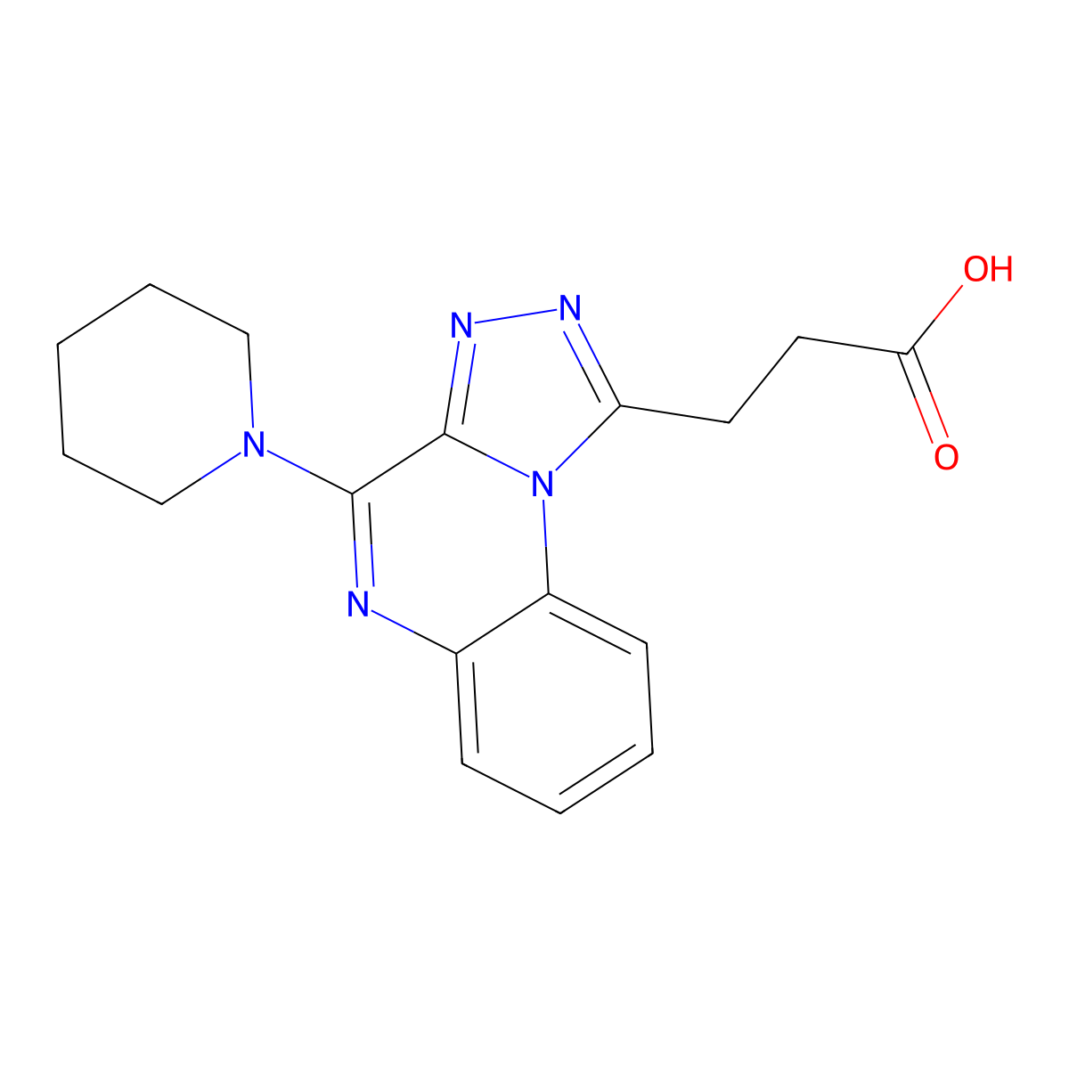 3-[4-(Piperidin-1-yl)[1,2,4]triazolo[4,3-a]quinoxalin-1-yl]propanoic acid molecular structure, CAS 1223891-02-8