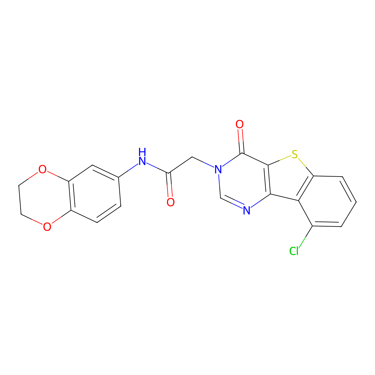 2-(9-chloro-4-oxo[1]benzothieno[3,2-d]pyrimidin-3(4H)-yl)-N-(2,3-dihydro-1,4-benzodioxin-6-yl)acetamide molecular structure, CAS 1223891-48-2
