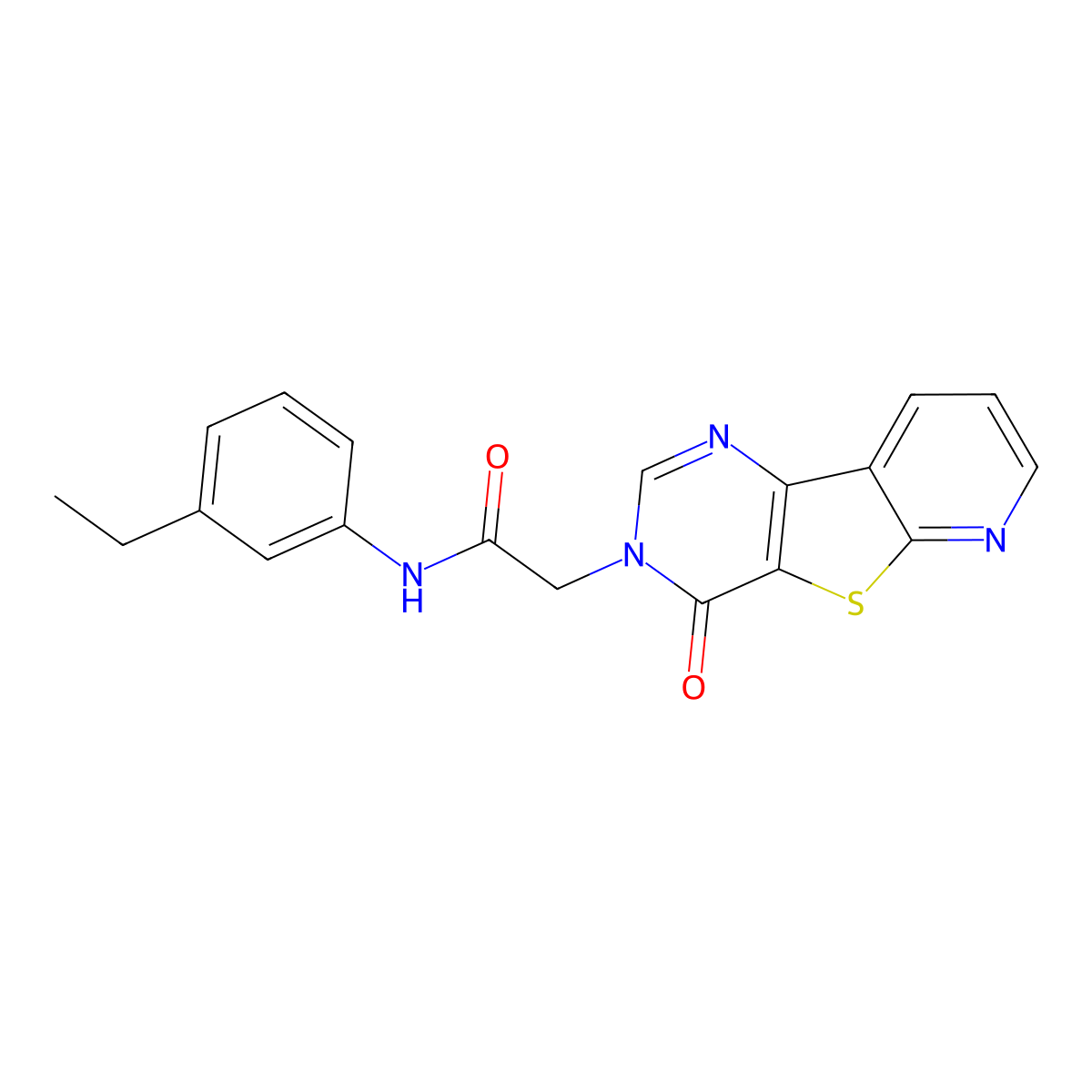 N-(3-ethylphenyl)-2-(4-oxopyrido[3',2':4,5]thieno[3,2-d]pyrimidin-3(4H)-yl)acetamide molecular structure, CAS 1223896-45-4
