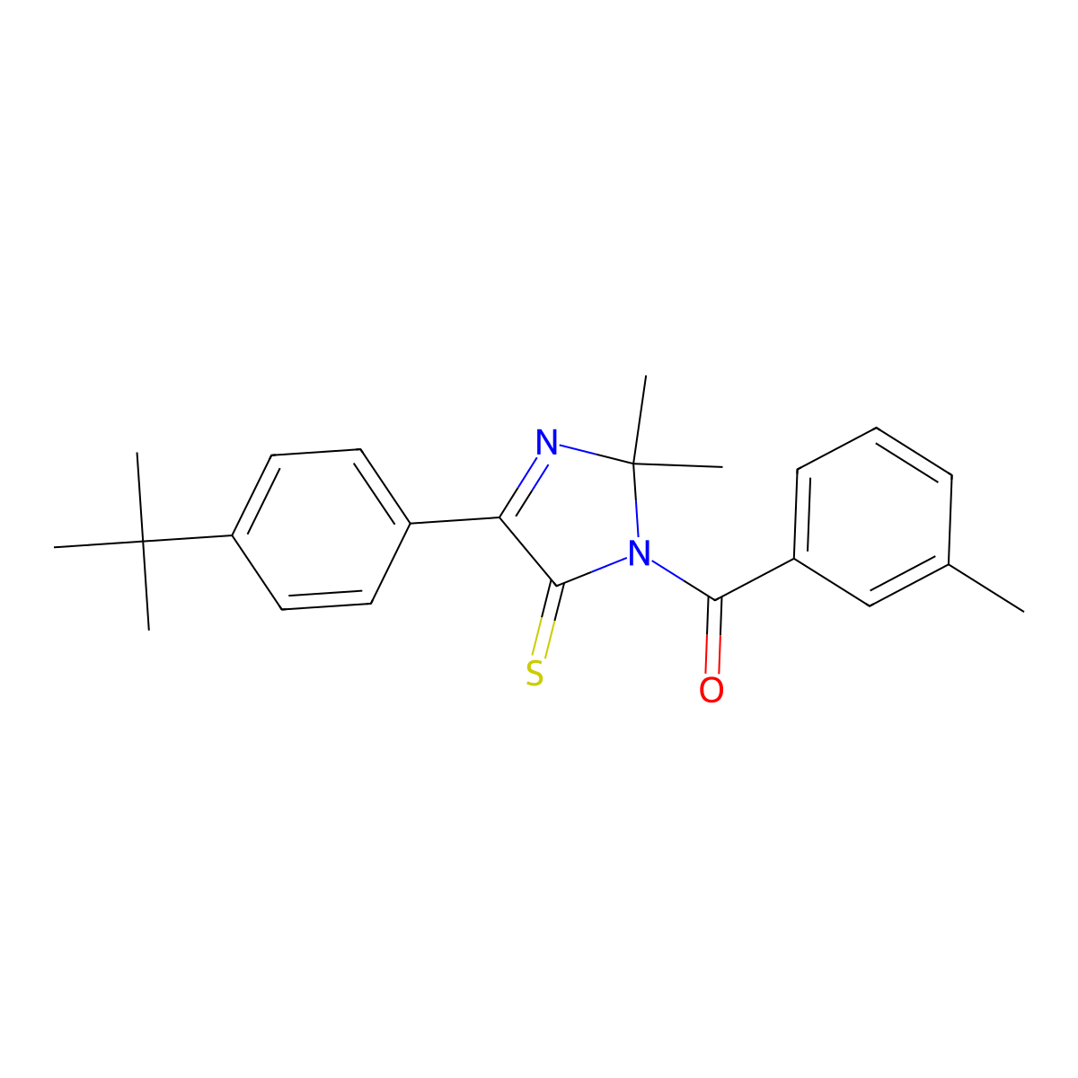 4-(4-tert-butylphenyl)-2,2-dimethyl-1-(3-methylbenzoyl)-2,5-dihydro-1H-imidazole-5-thione molecular structure, CAS 1223899-62-4