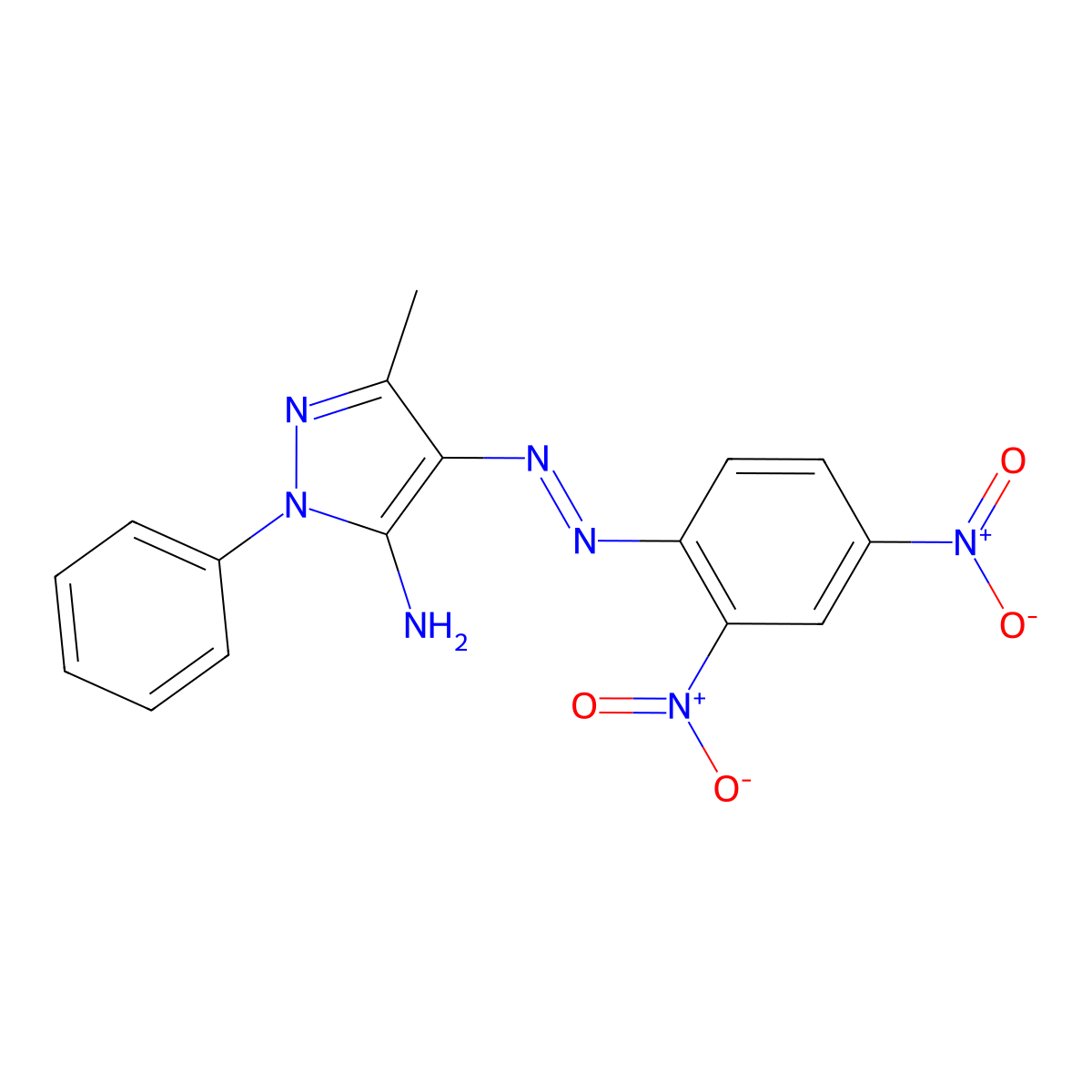 1H-Pyrazol-5-amine, 4-[(2,4-dinitrophenyl)azo]-3-methyl-1-phenyl- molecular structure, CAS 12239-57-5