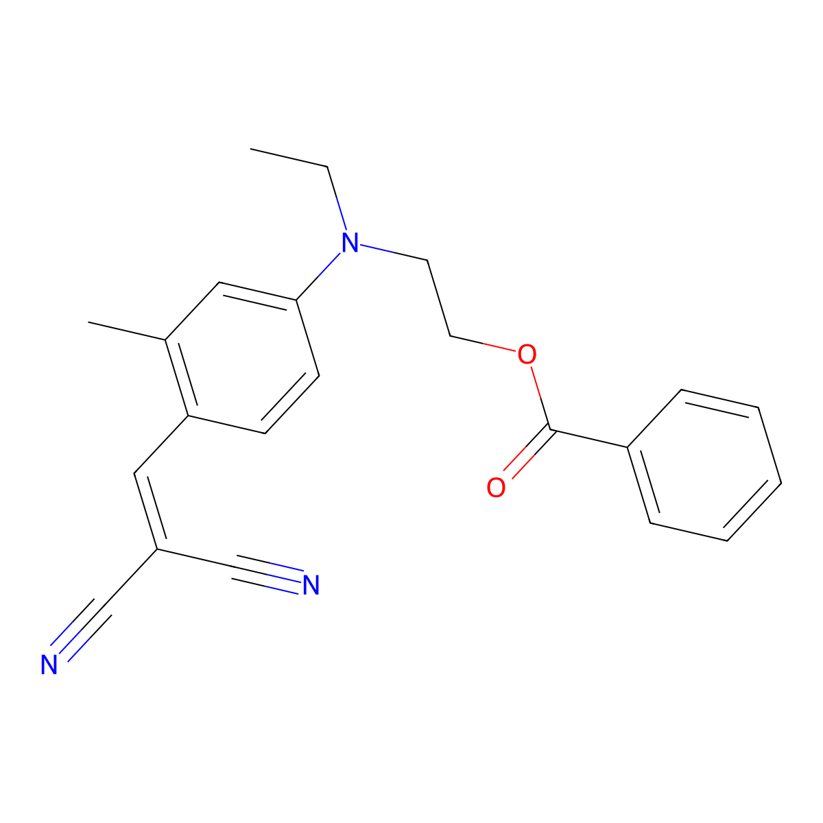 Propanedinitrile, 2-[[4-[[2-(benzoyloxy)ethyl]ethylamino]-2-methylphenyl]methylene]- molecular structure, CAS 12239-59-7