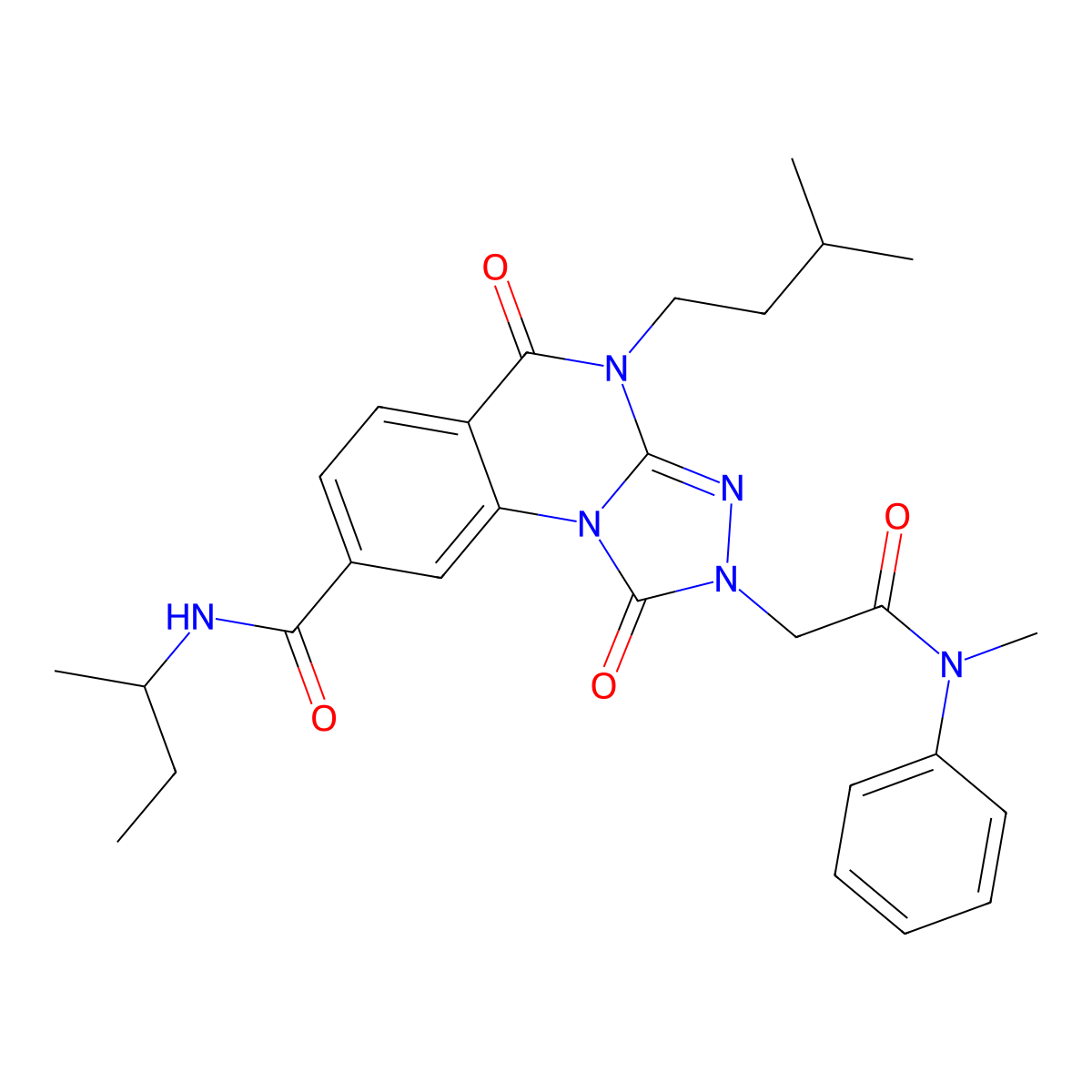 N-(butan-2-yl)-2-{[methyl(phenyl)carbamoyl]methyl}-4-(3-methylbutyl)-1,5-dioxo-1H,2H,4H,5H-[1,2,4]triazolo[4,3-a]quinazoline-8-carboxamide molecular structure, CAS 1223902-03-1