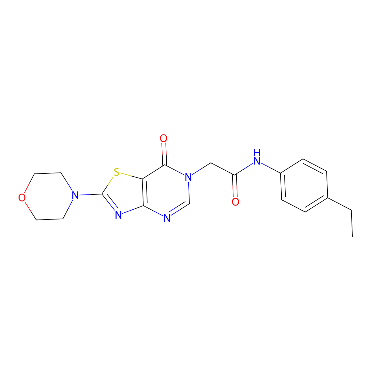 N-(4-ethylphenyl)-2-(2-morpholino-7-oxothiazolo[4,5-d]pyrimidin-6(7H)-yl)acetamide molecular structure, CAS 1223904-60-6