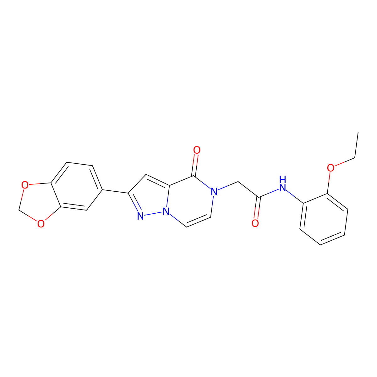 2-[2-(1,3-benzodioxol-5-yl)-4-oxopyrazolo[1,5-a]pyrazin-5(4H)-yl]-N-(2-ethoxyphenyl)acetamide molecular structure, CAS 1223906-55-5