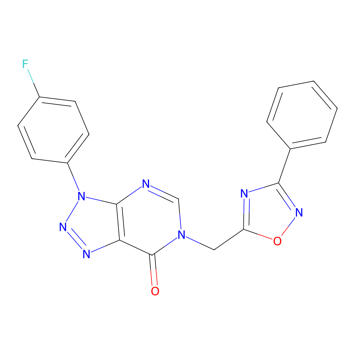 3-(4-fluorophenyl)-6-[(3-phenyl-1,2,4-oxadiazol-5-yl)methyl]-3H,6H,7H-[1,2,3]triazolo[4,5-d]pyrimidin-7-one molecular structure, CAS 1223906-76-0