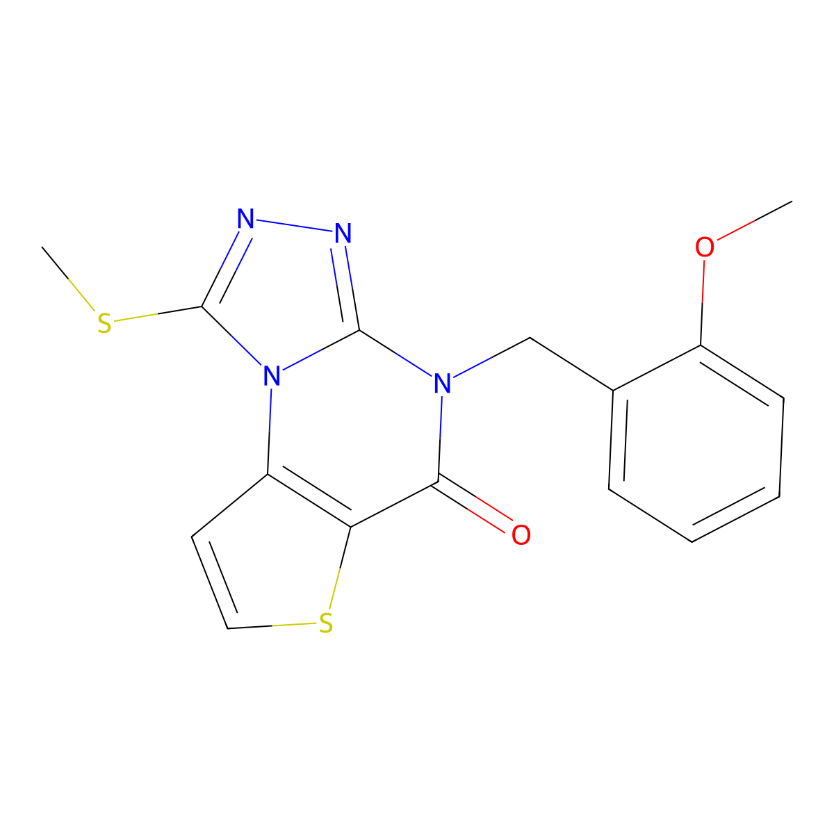 4-(2-methoxybenzyl)-1-(methylthio)thieno[2,3-e][1,2,4]triazolo[4,3-a]pyrimidin-5(4H)-one molecular structure, CAS 1223907-34-3